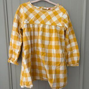 Ruffle Butts Little Girl Size 5 Yellow Plaid Tunic Blouse Dress
